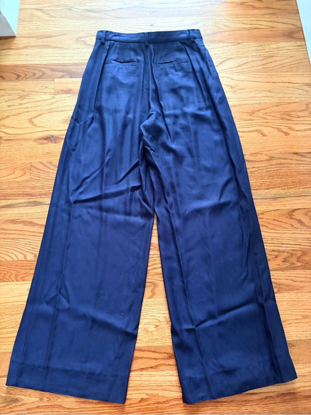 Madewell Harlow Navy Wide-Leg Pleated Dress Pants - Picture 10 of 12
